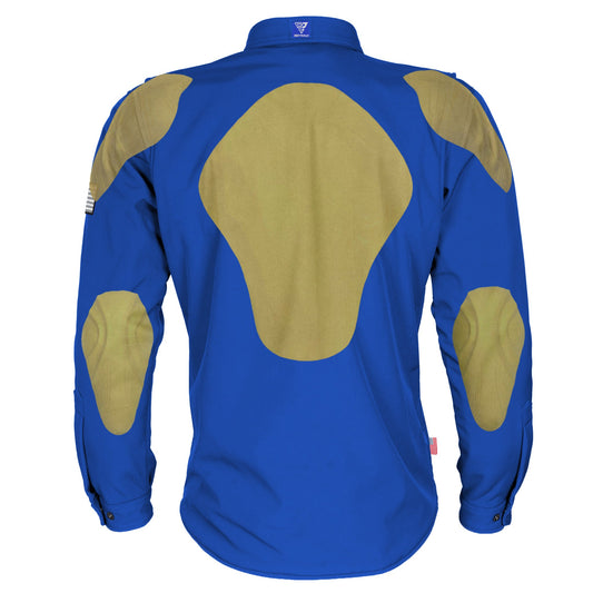 Protective SoftShell Winter Jacket for Men - Royal Blue Matte with Pads