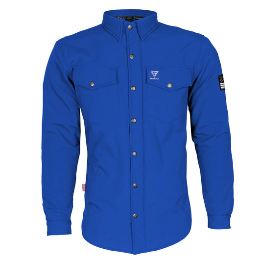 Protective SoftShell Winter Jacket for Men - Royal Blue Matte with Pads