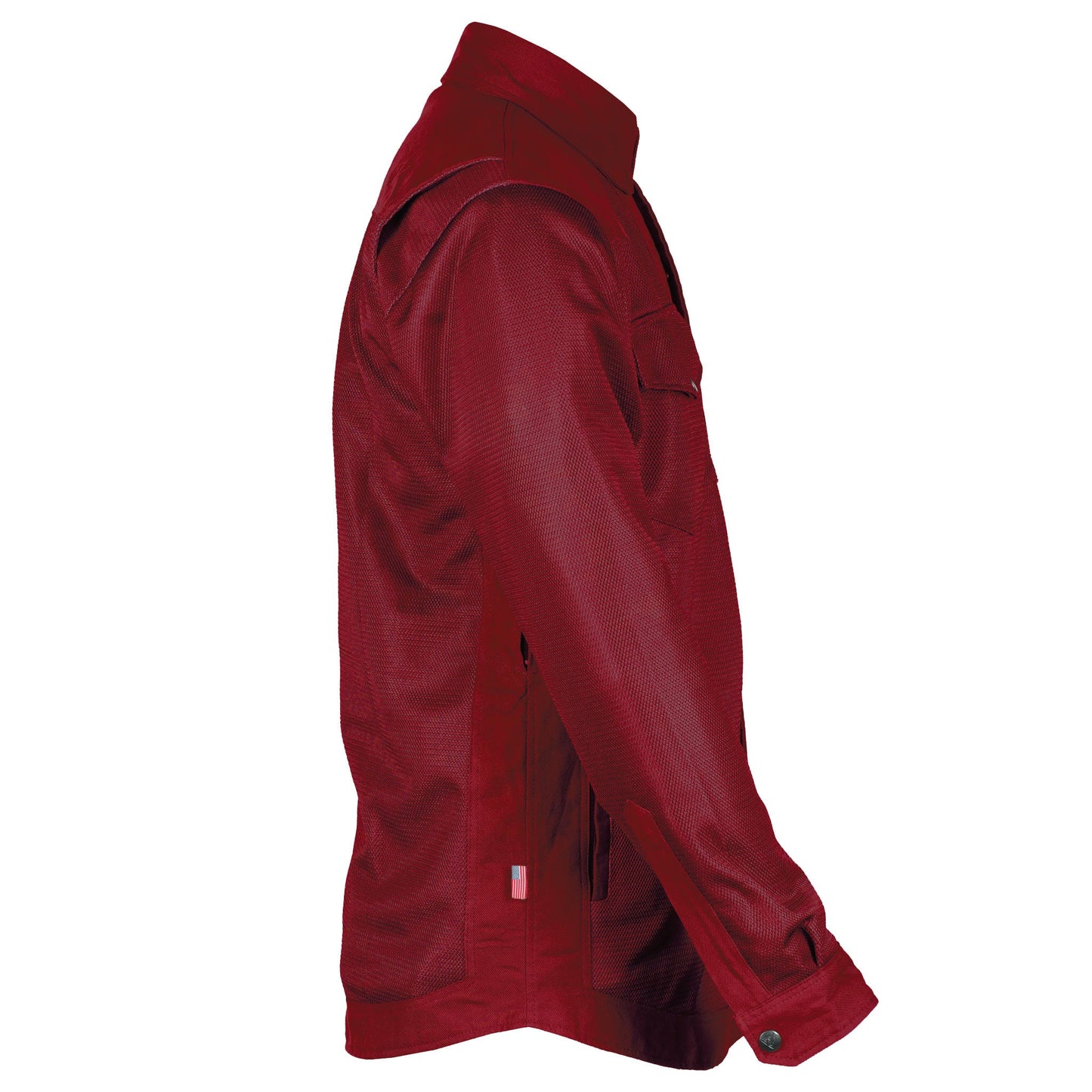 Protective Summer Mesh Shirt - Red Maroon Solid with Pads