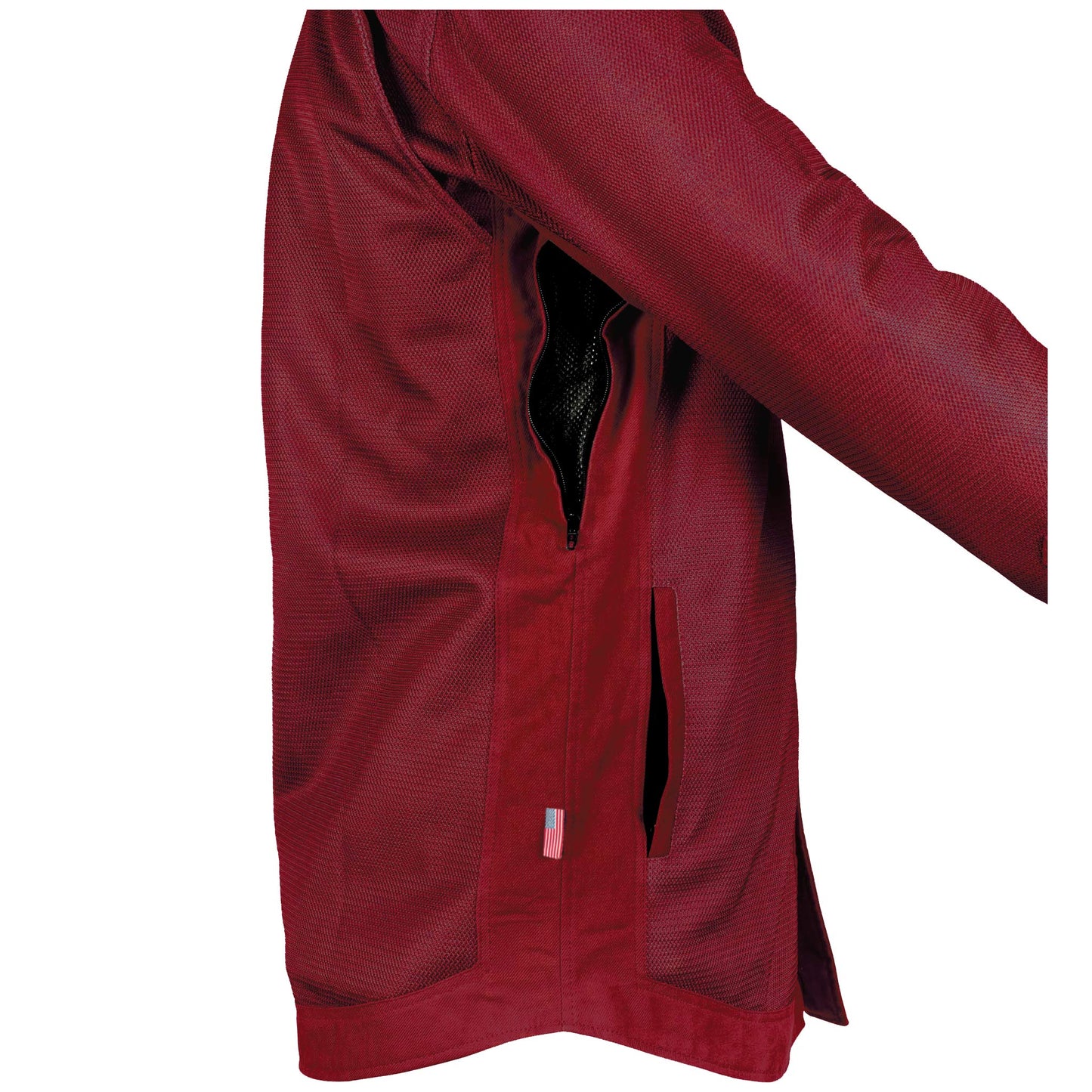 Protective Summer Mesh Shirt - Red Maroon Solid with Pads