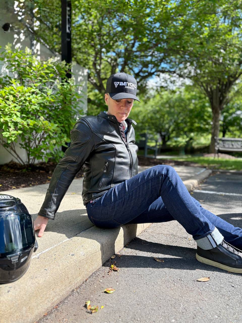 Straight Leg Protective Jeans for Women - Indigo Blue with Pads