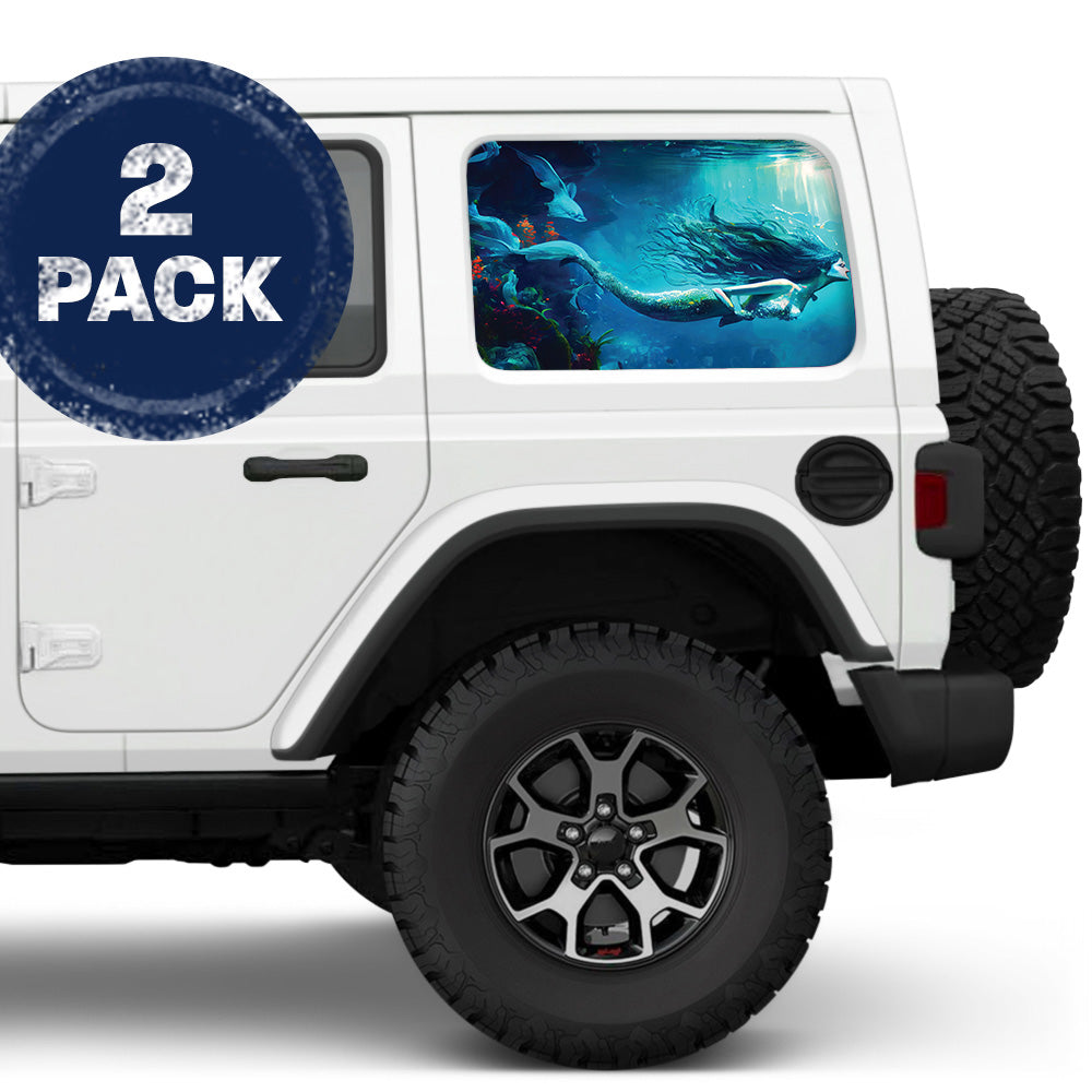 Mermaid Dive Side Windows Printed Vinyl Decal