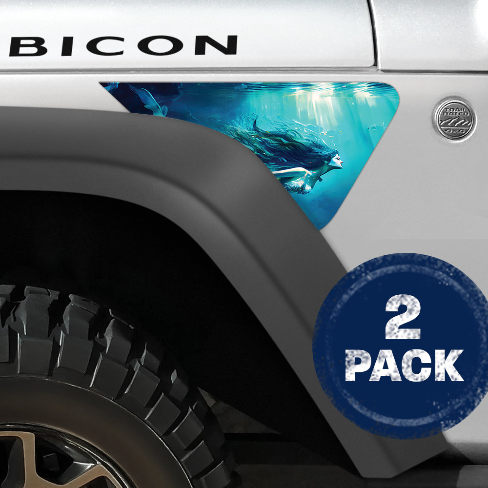 Mermaid Dive 2pc Vinyl Fender Decal