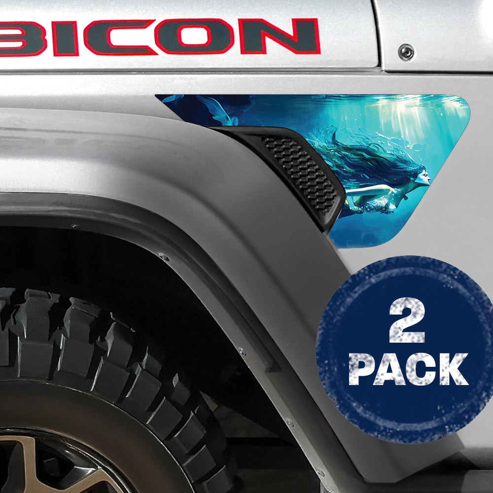 Mermaid Dive 2pc Vinyl Fender Decal