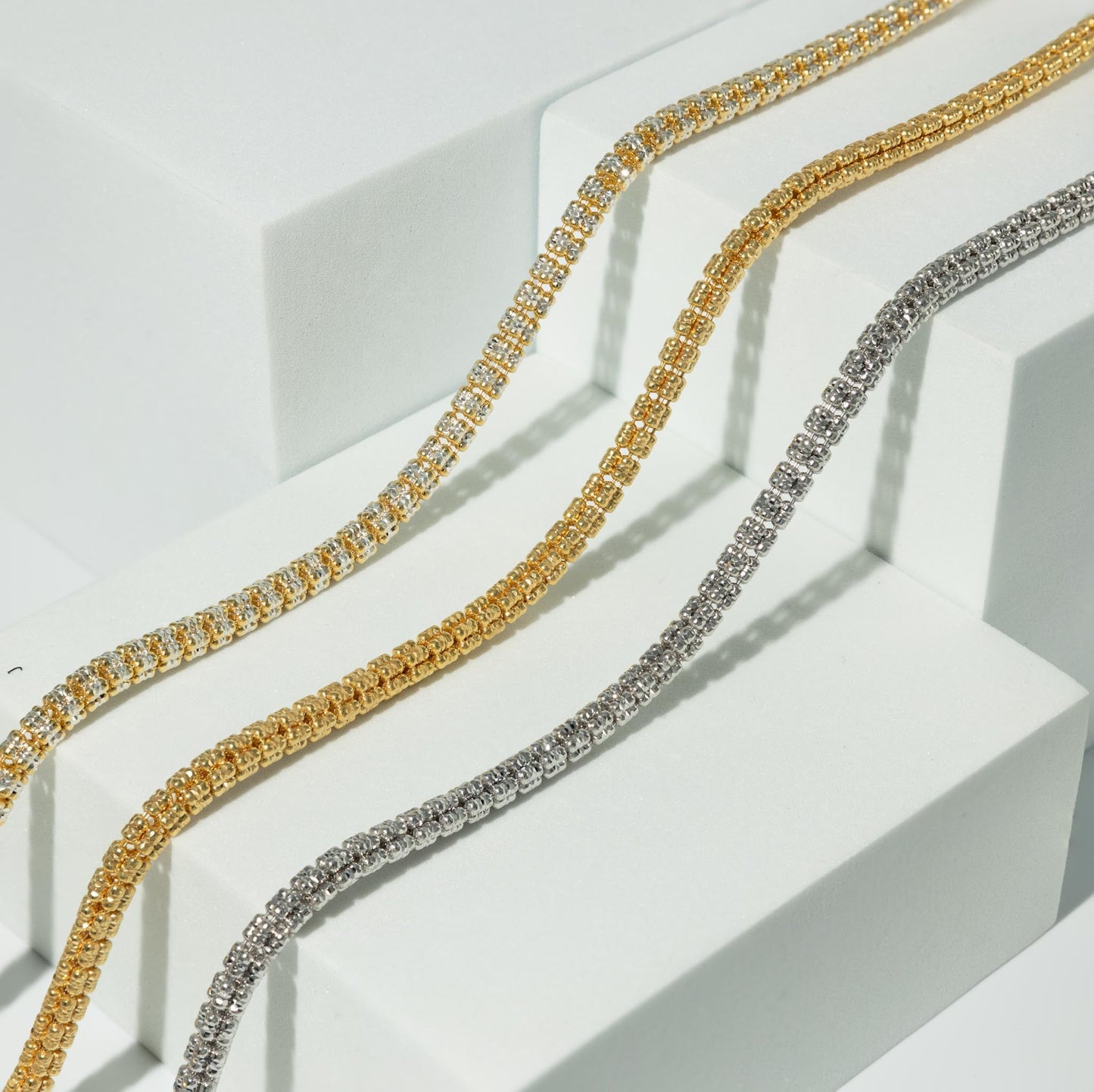 Two Tone Gold Ice Chain 5mm