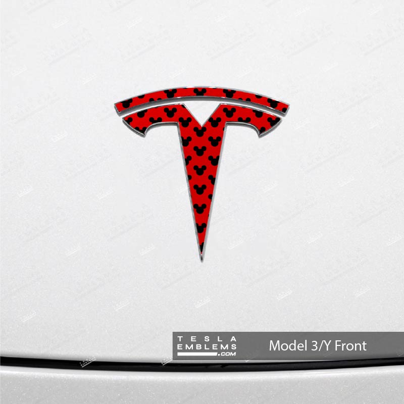 Mickey-Dots Tesla Emblem Decals (Front + Back) | Model Y