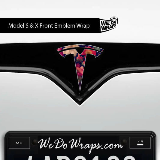 Midnight Bloom Tesla Emblem Decals (Front + Back) | Model S