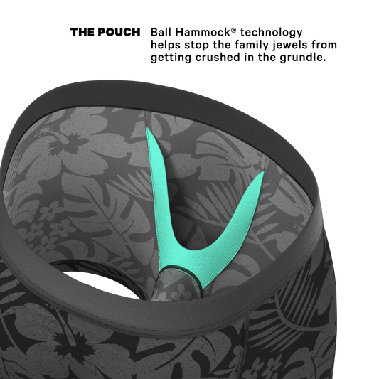 The Midnight Flora | Black Tonal Tropical Ball Hammock® Pouch Underwear
