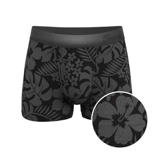 The Midnight Flora | Black Tonal Tropical Ball Hammock® Pouch Trunks Underwear