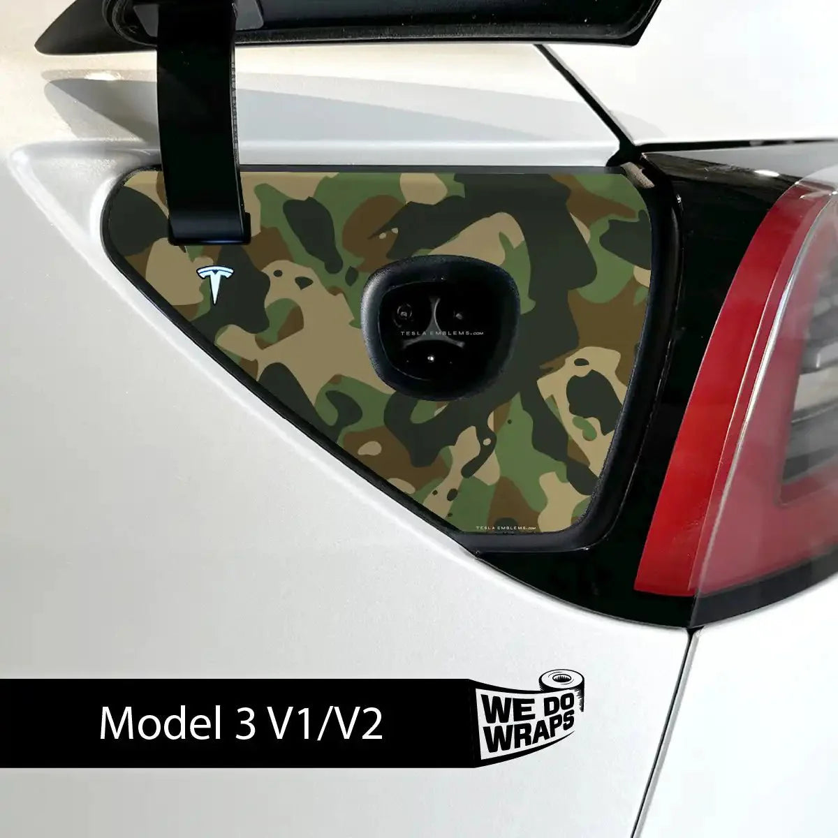 Camo Tesla Charge Port Wrap | Model 3