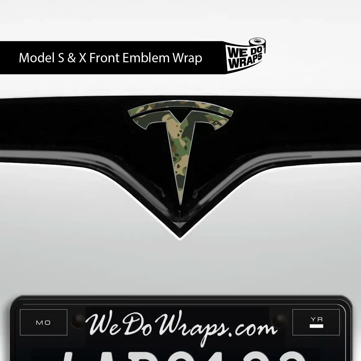 Camo Tesla Emblem Decals (Front + Back) | Model S