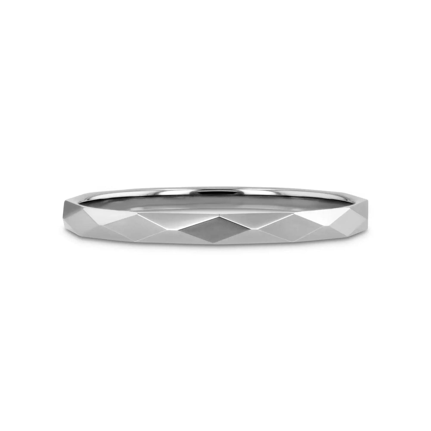 MILLENNIUM Tungsten Wedding Band with 288 Diamond Facets - 2mm - 10mm