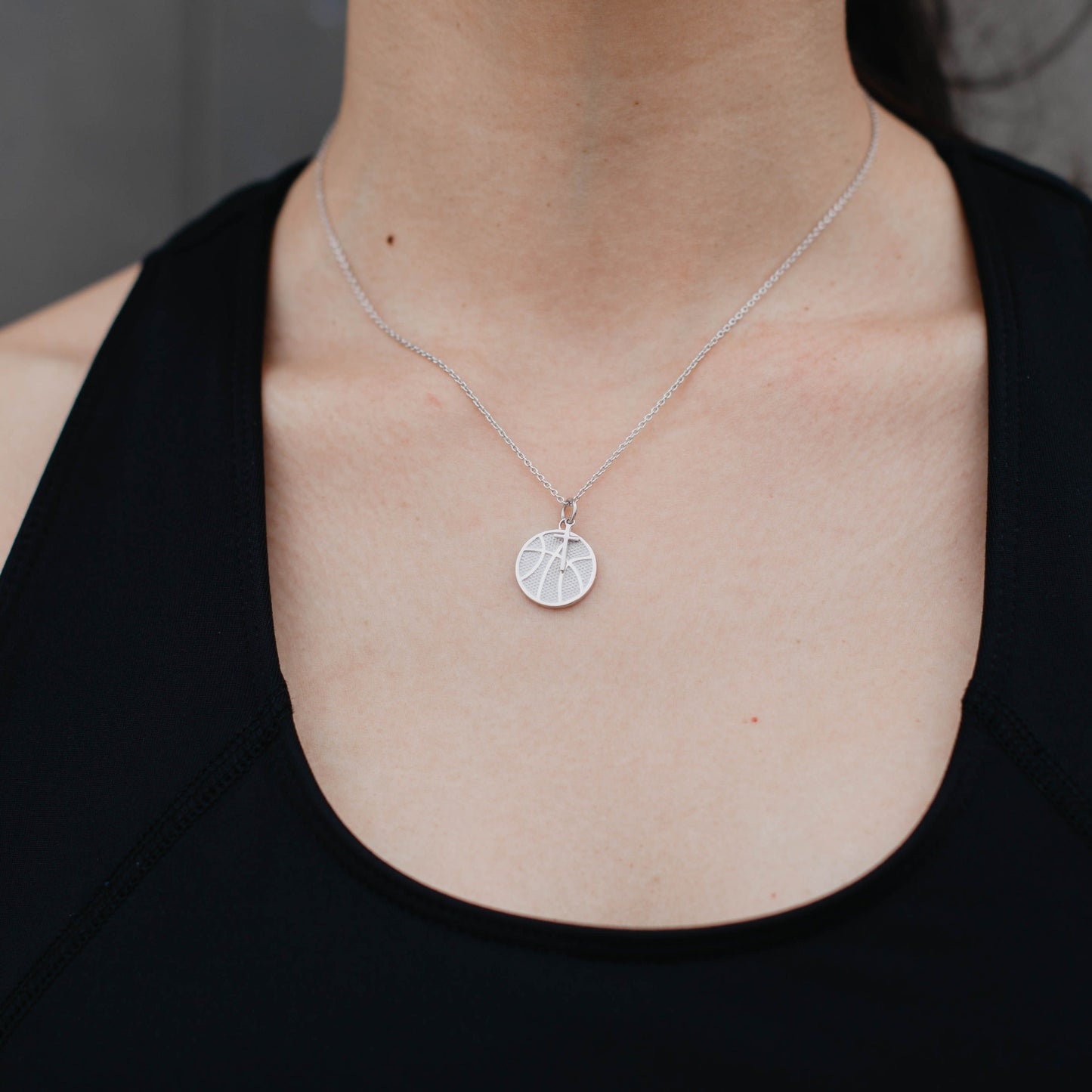 Basketball Dangle Cross Necklace