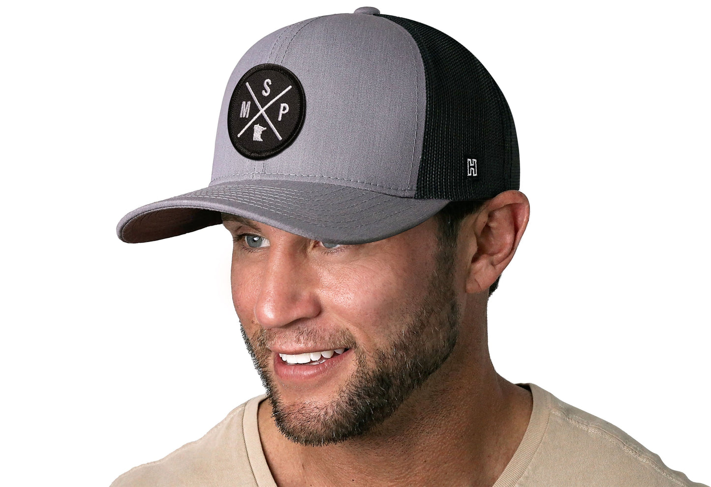 Minneapolis- St. Paul Trucker Hat  |  Gray-Black MSP X Snapback