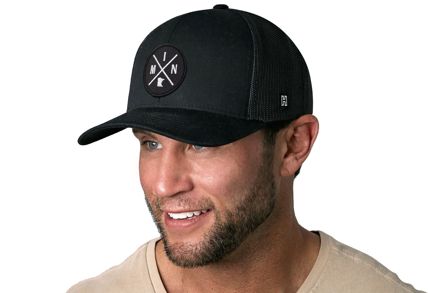 Minnesota Trucker Hat  |  Black MIN X Snapback