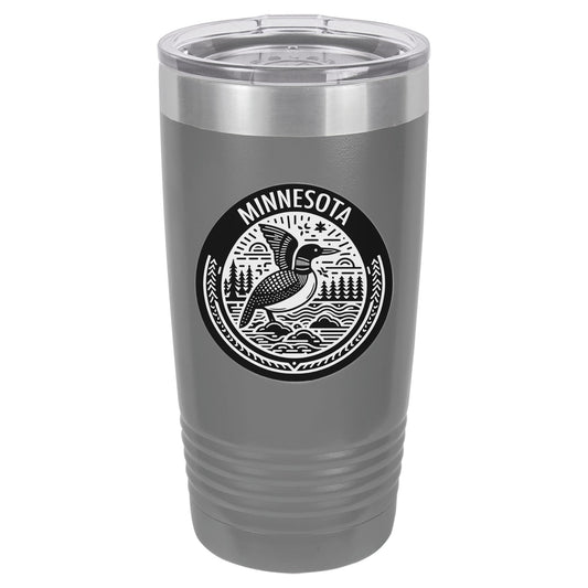 Minnesota Loon Black Circle | Polar Camel Tumbler