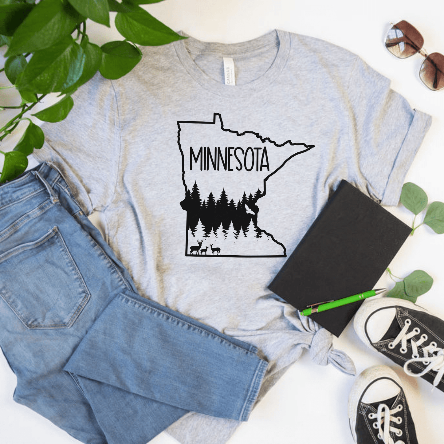 Minnesota Trees Design T-Shirt