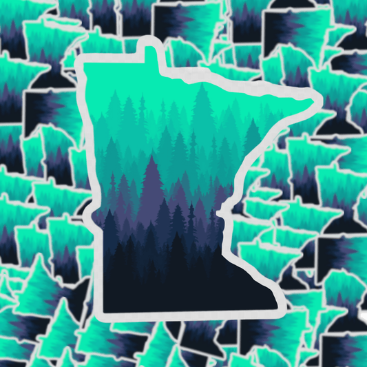 Transparent Ombre Minnesota Trees Sticker
