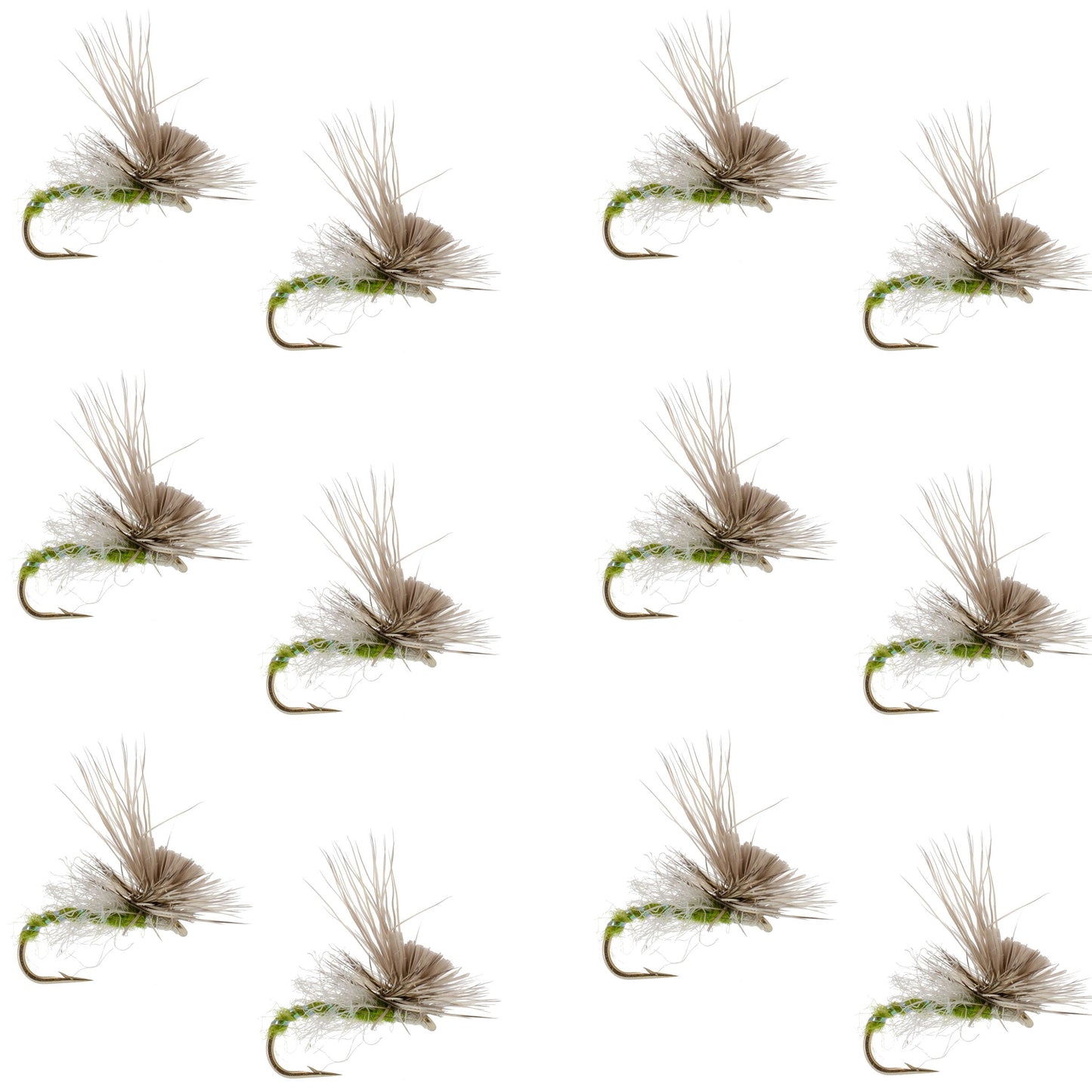 Green Drake Missing Link Mayfly Flies Hook 12 Flies Size 12
