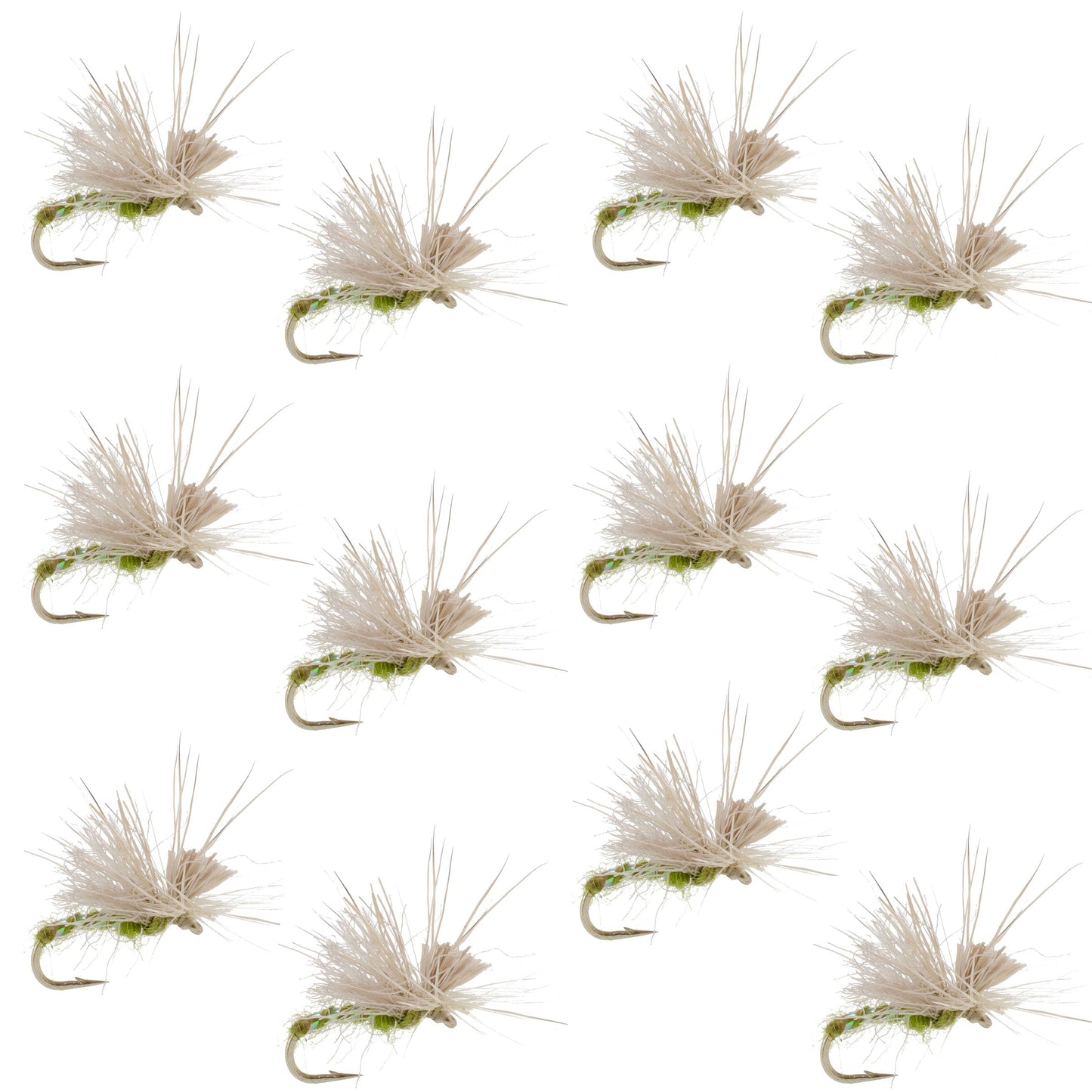 Olive Missing Link Caddis or Mayfly Flies Hook 12 Flies Size 18
