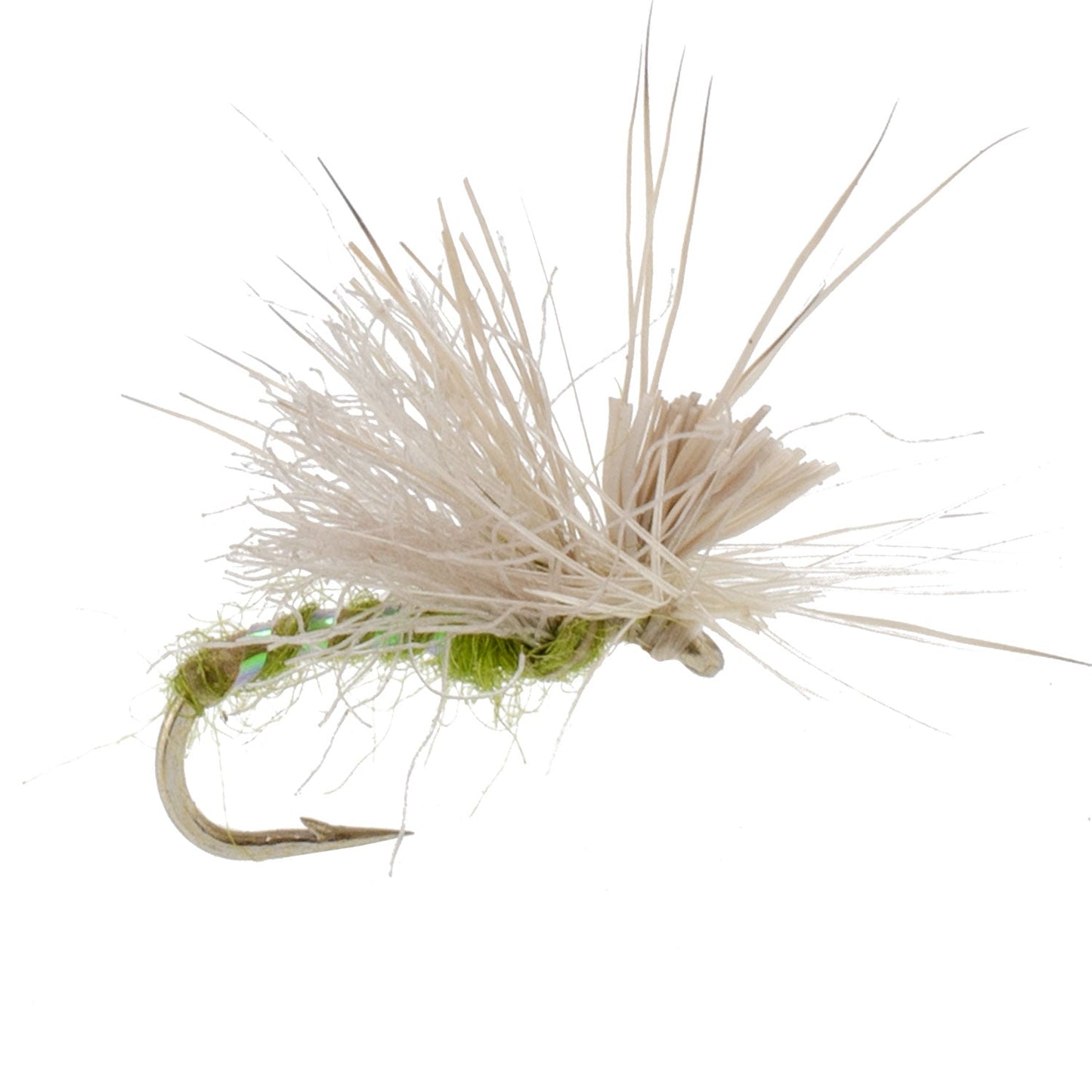 Olive Missing Link Caddis or Mayfly Flies Hook 12 Flies Size 16