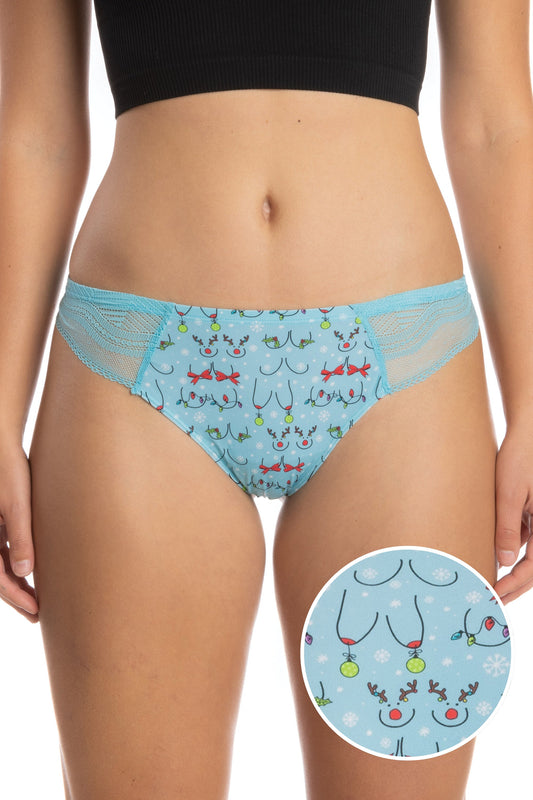 The Mistletots | Christmas Bust Lace Thong