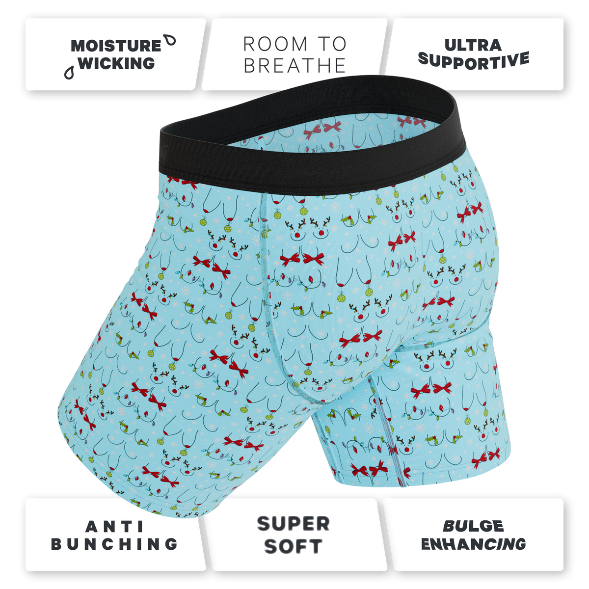 The Mistletits | Christmas Bust Ball Hammock® Boxer - Long Leg
