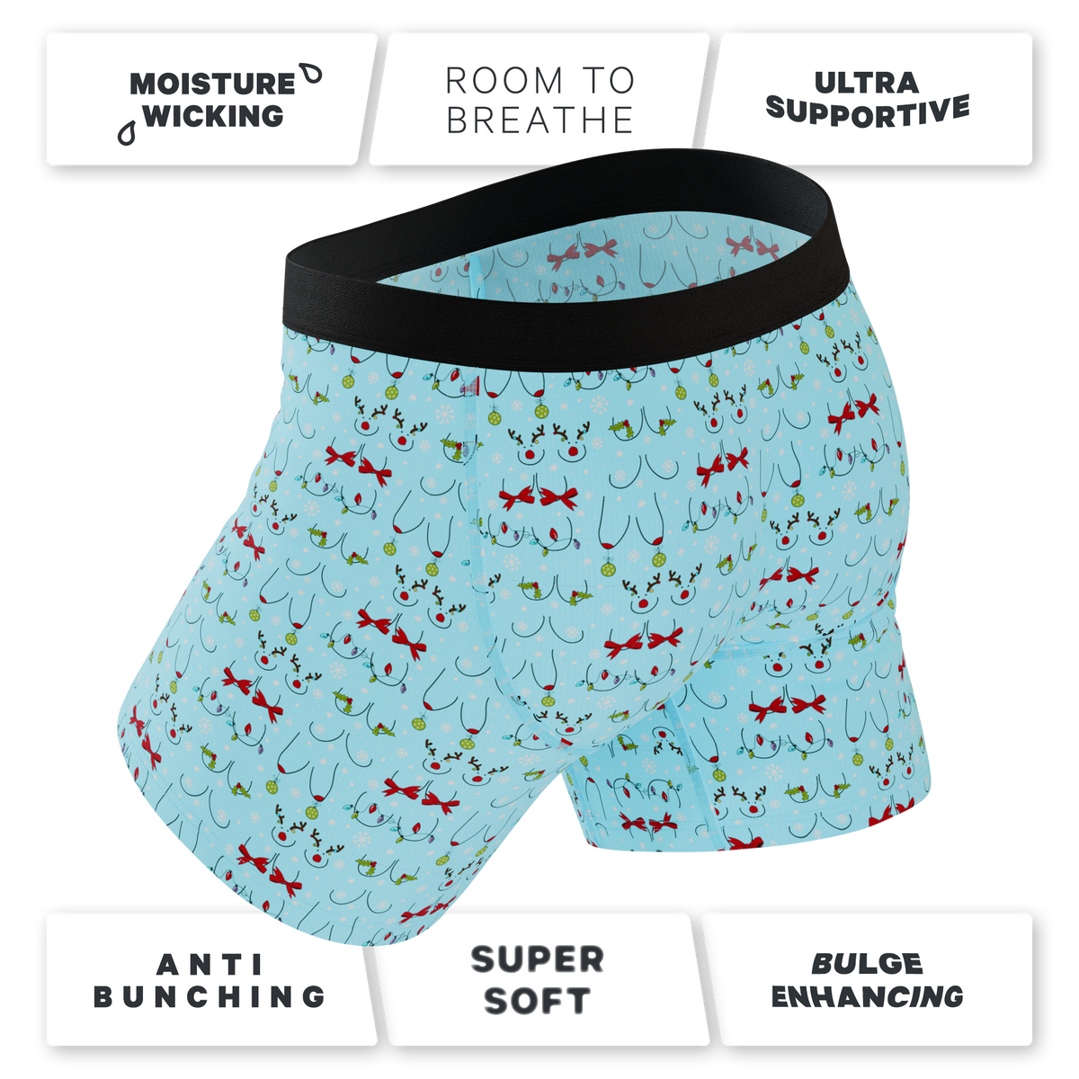 The Mistletots | Christmas Bust Ball Hammock® Pouch Underwear With Fly