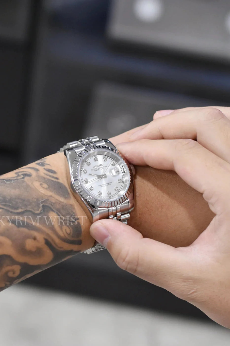 Mod Datejust Silver Diamond