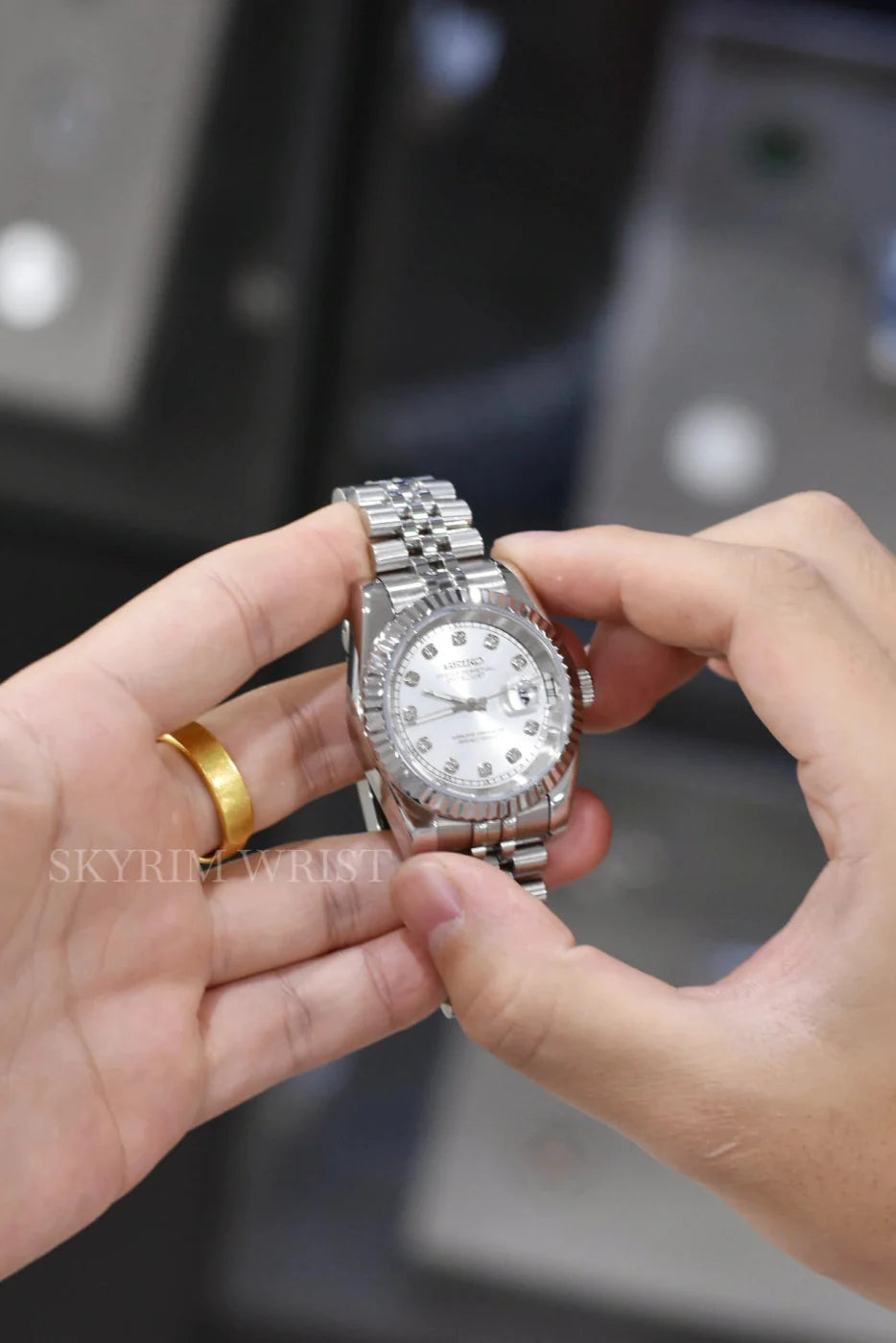 Mod Datejust Silver Diamond