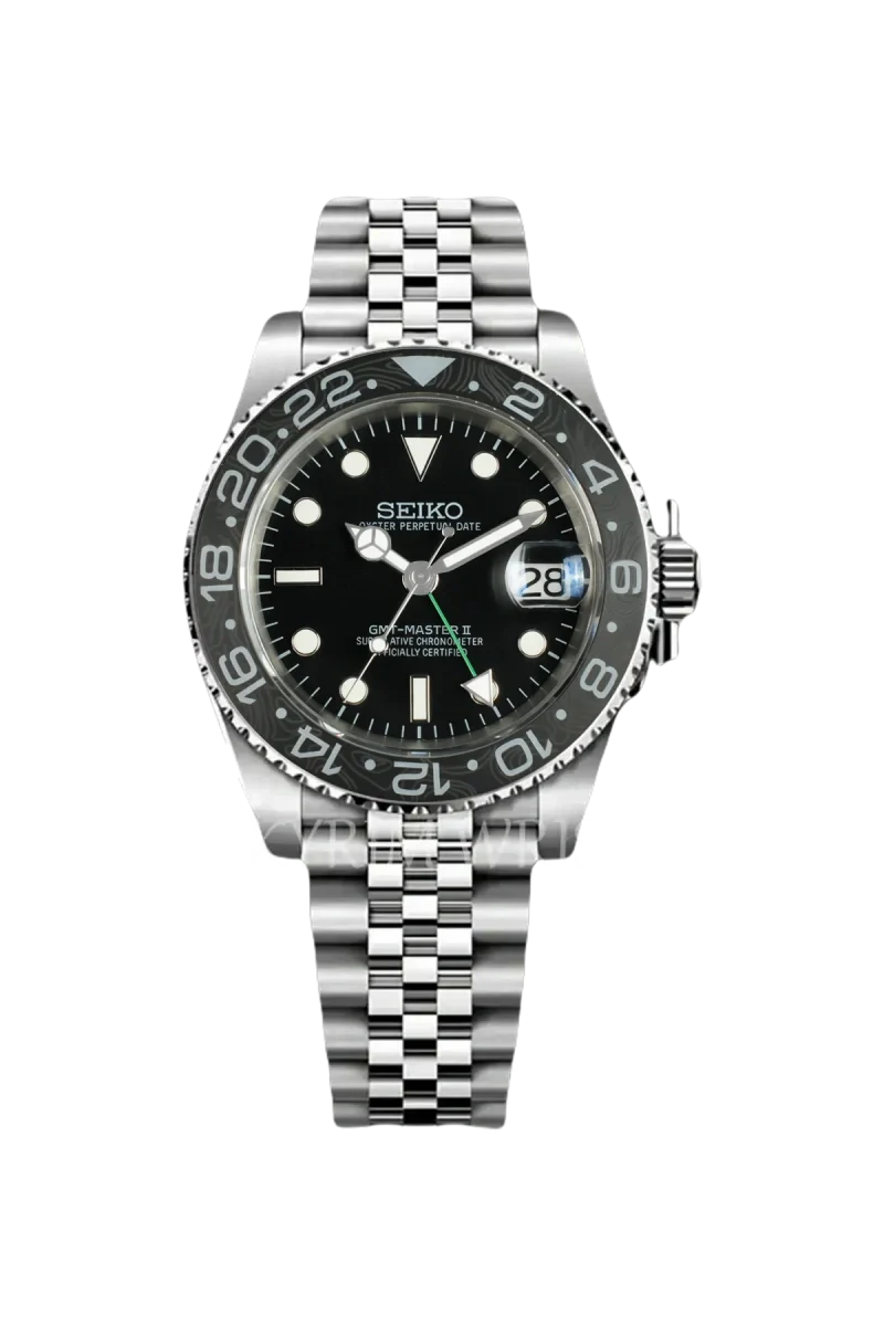 Mod GMT-Master II Bruce Wayne-Carbon Fiber Bezel