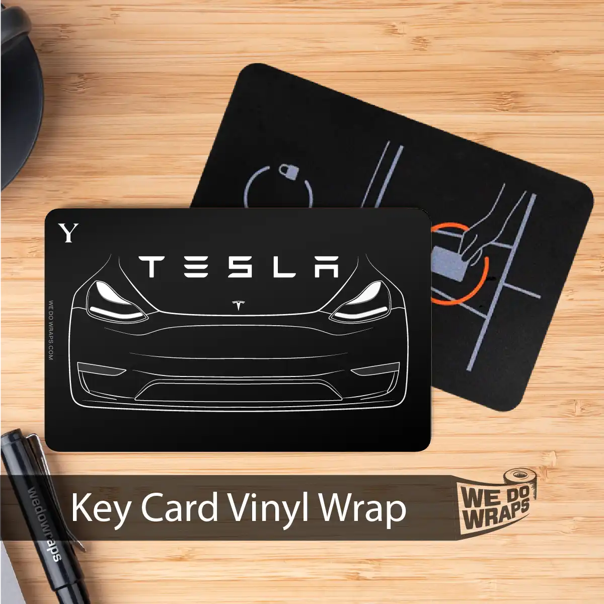 Model Y Front Outline | NFC Key Card Wrap