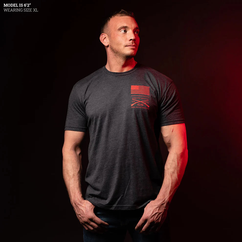 Red Blood Blue Collar™ T-Shirt - Charcoal