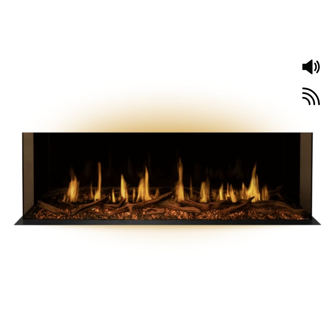 Modern Flames Orion Multi Built-In/Wall Mounted Smart Virtual Electric Fireplace with Real Flame Effect