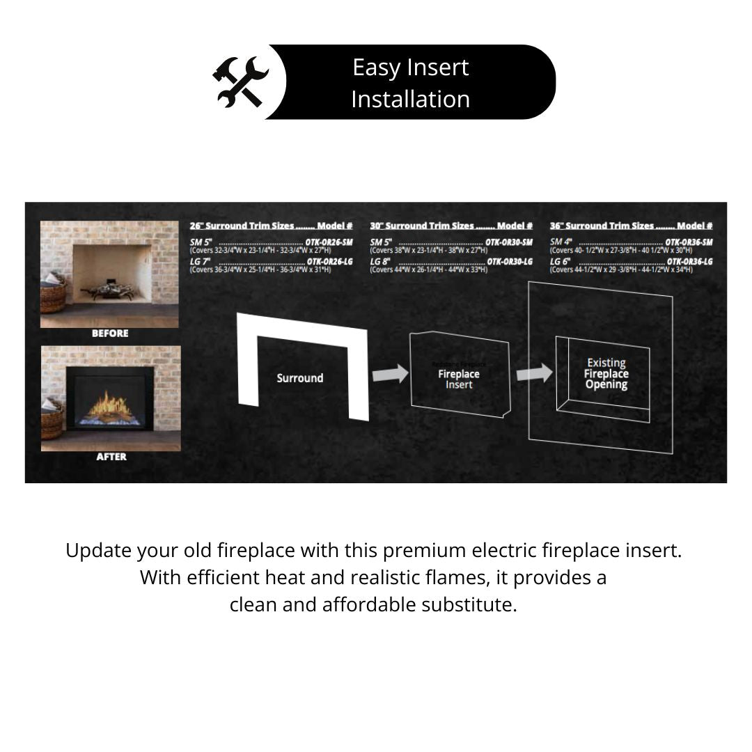 Modern Flames Orion Traditional Built-In Smart Virtual Electric Fireplace with Real Flame Effect