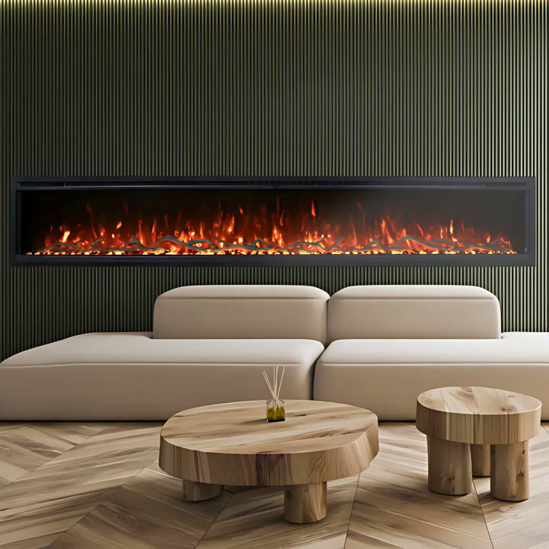 Modern Flames Spectrum Slimline Built-in/Wall Mounted Electric Fireplace, Sizes: 50"-100"