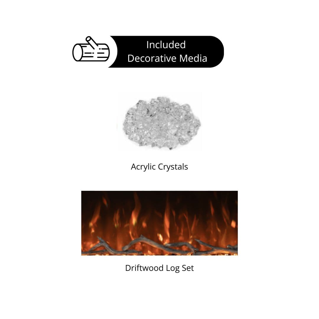 Modern Flames Spectrum Slimline Built-in/Wall Mounted Electric Fireplace, Sizes: 50"-100"