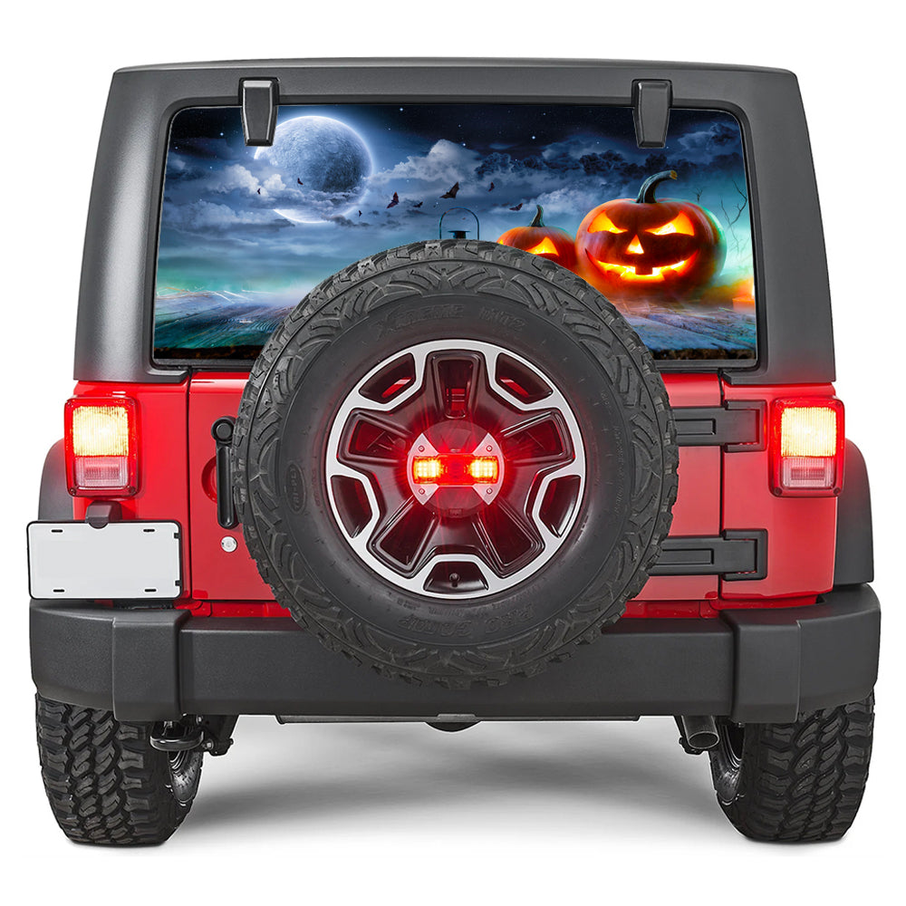 Moon Rising Flag Print Rear Window Decal