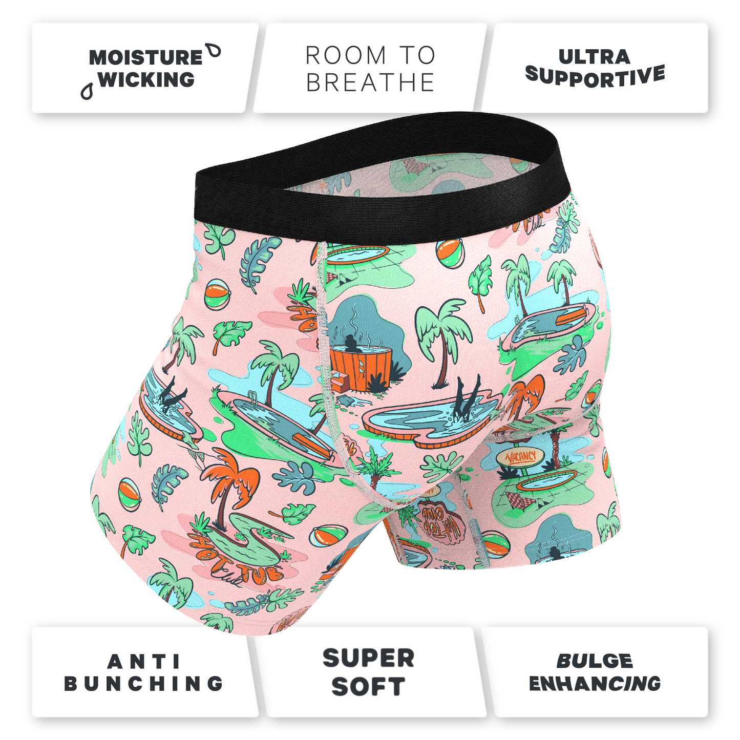 The Motel Hotel | Palm Springs Tropical Ball Hammock® Pouch Underwear With Fly