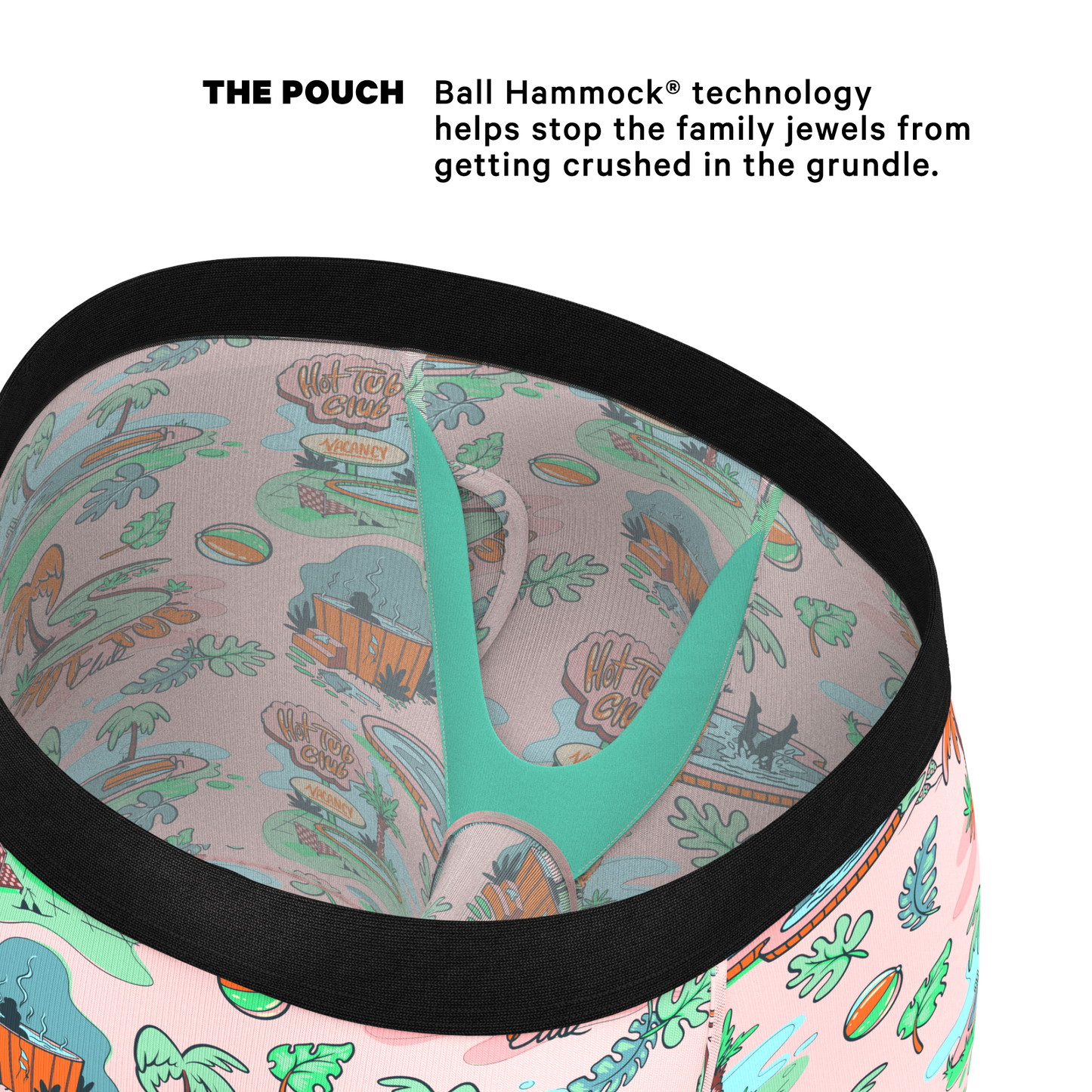 The Motel Hotel | Palm Springs Tropical Long Leg Ball Hammock® Pouch Underwear With Fly