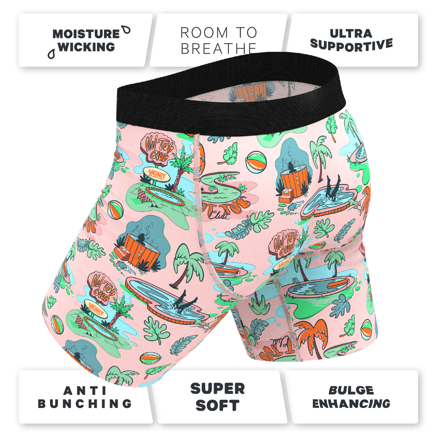 The Motel Hotel | Palm Springs Tropical Long Leg Ball Hammock® Pouch Underwear With Fly