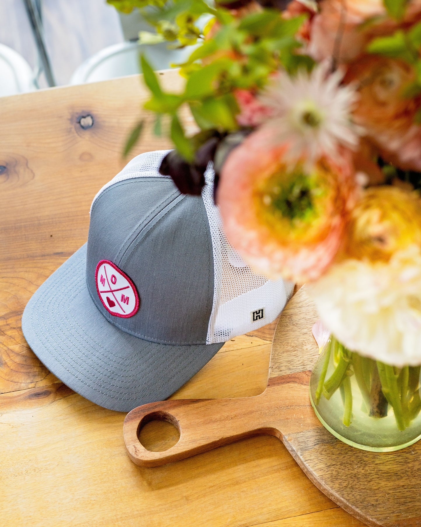 Mom Trucker Hat  |  Gray-White Snapback