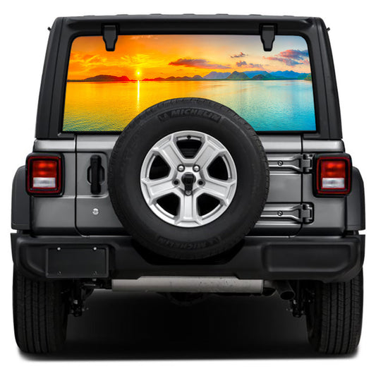 Mountain Sunset Rear Window Decal
