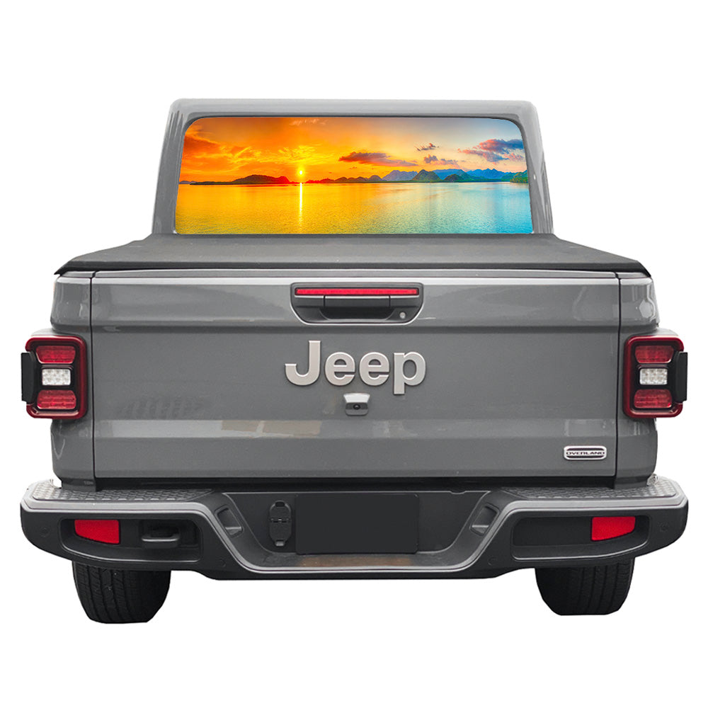 Mountain Sunset Rear Window Decal