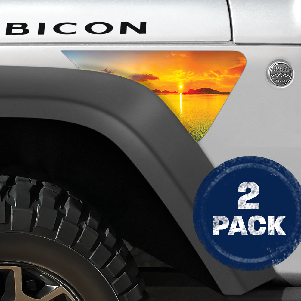 Mountain Sunset 2pc Vinyl Fender Decal