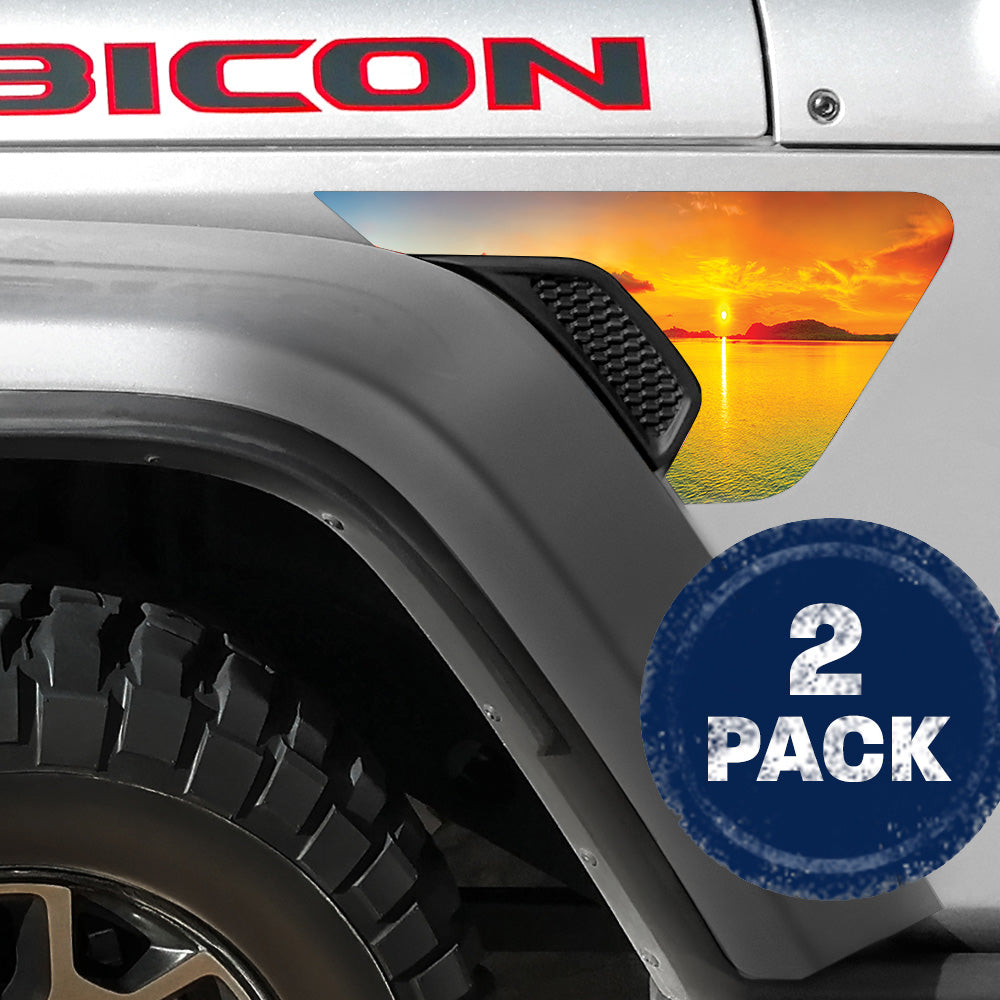Mountain Sunset 2pc Vinyl Fender Decal