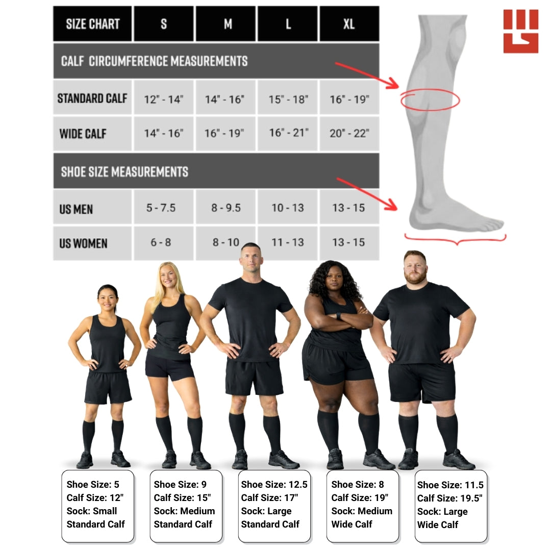 Tall Compression Socks (Black/Gray)