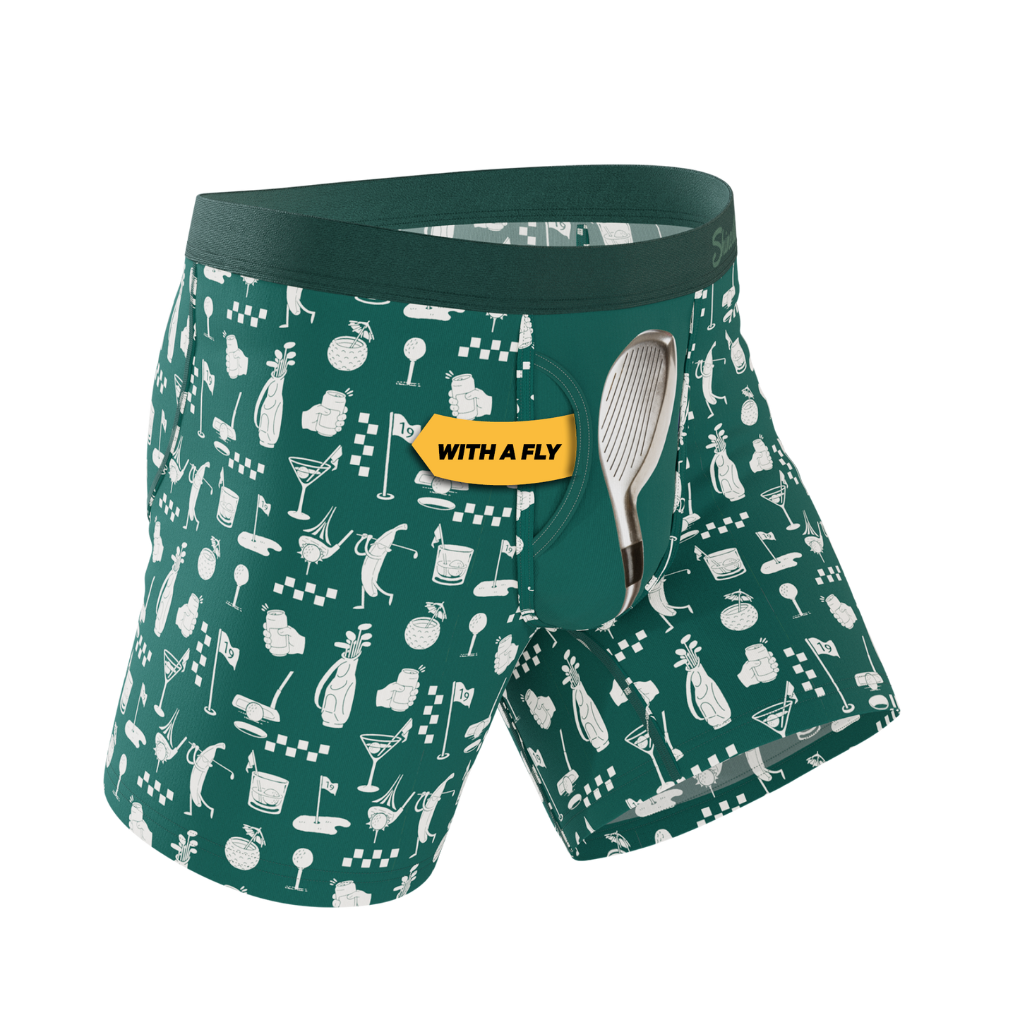 The Mulligan | Green Golf Ball Hammock® Pouch Underwear With Fly