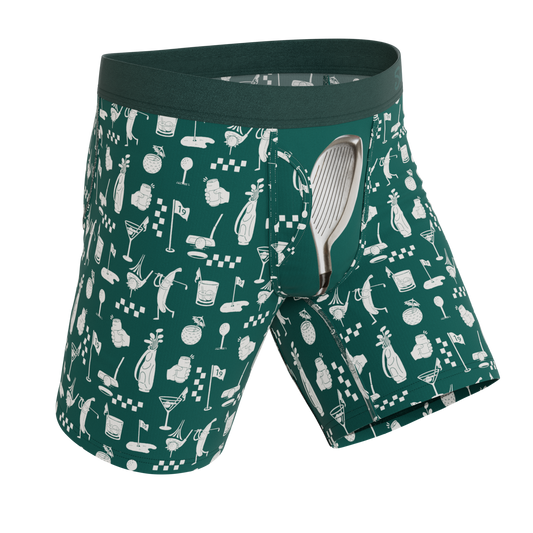 The Mulligan | Green Golf Long Leg Ball Hammock® Pouch Underwear With Fly