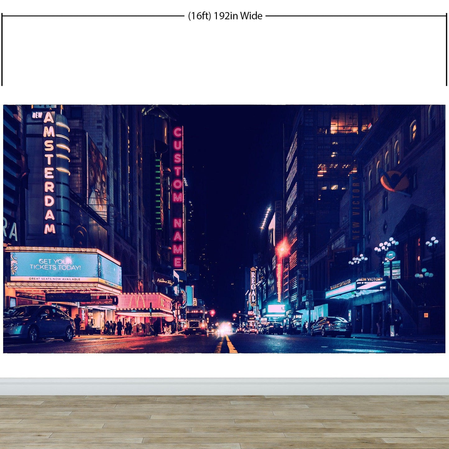 Personalized Neon Name on City Billboard Wall Mural. #6595